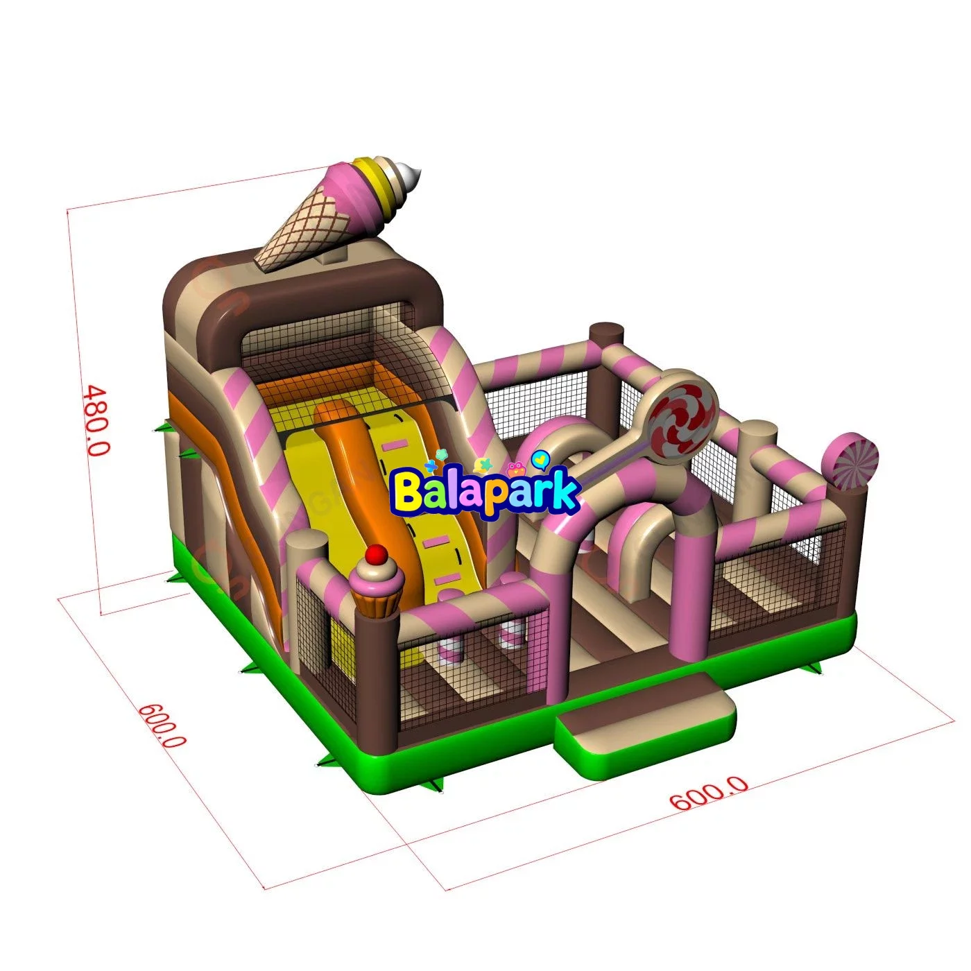 6x6x5 aufblasbarer Konbo-Spielplatz