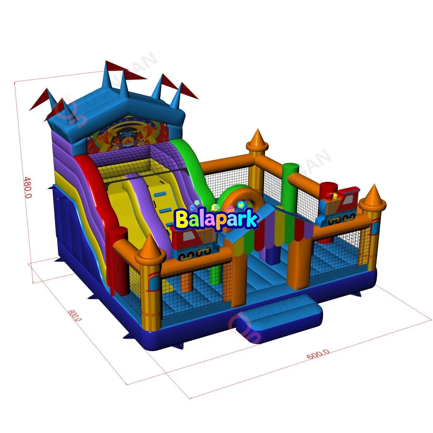 6x6x5 aufblasbarer Konbo-Spielplatz