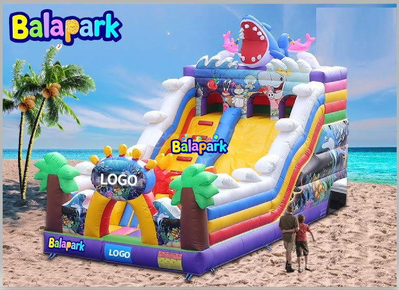 Dev Şişme Köpek Balığı Kaydıraklı Oyun Parkı | Şişme Oyun Parkı Dev | Şişme Park Ürünleri | Balapark