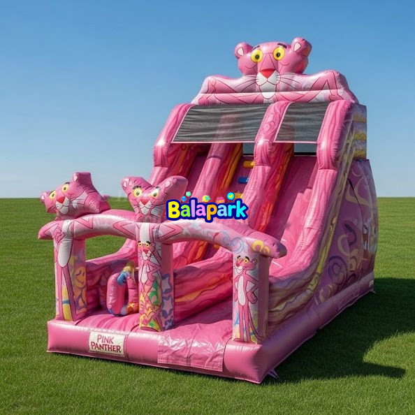 Pembe Panter Temalı Kaydırak | Şişme Kaydırak | Şişme Park Ürünleri | Balapark