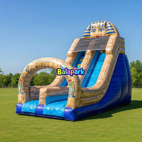 Green Horned Inflatable Slide