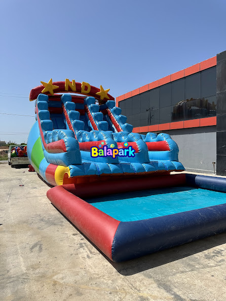 Giant Inflatable Slide with Pool