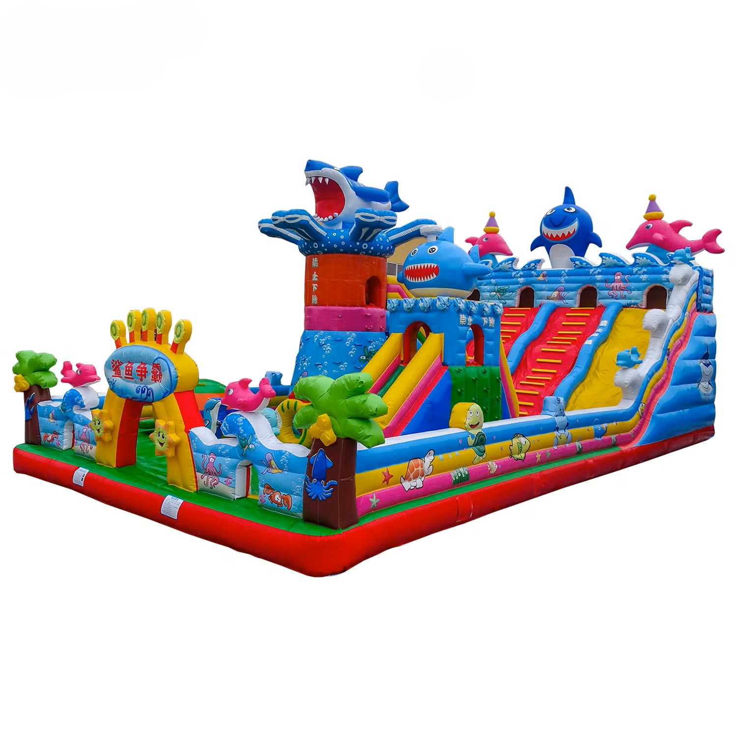 Giant Shark Slide Inflatable Playground