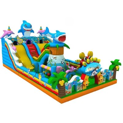 Giant Shark Slide Inflatable Playground