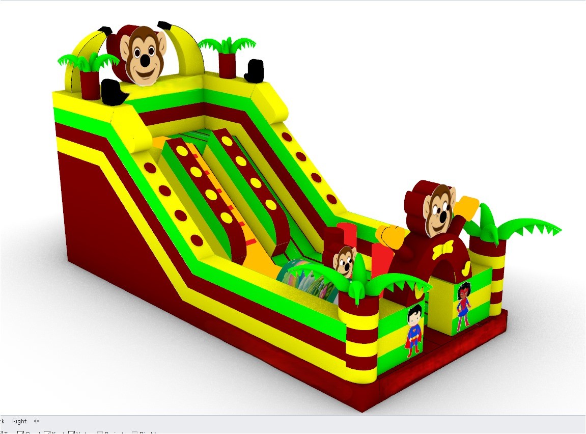 Monkey Themed Inflatable Slide Playhouse