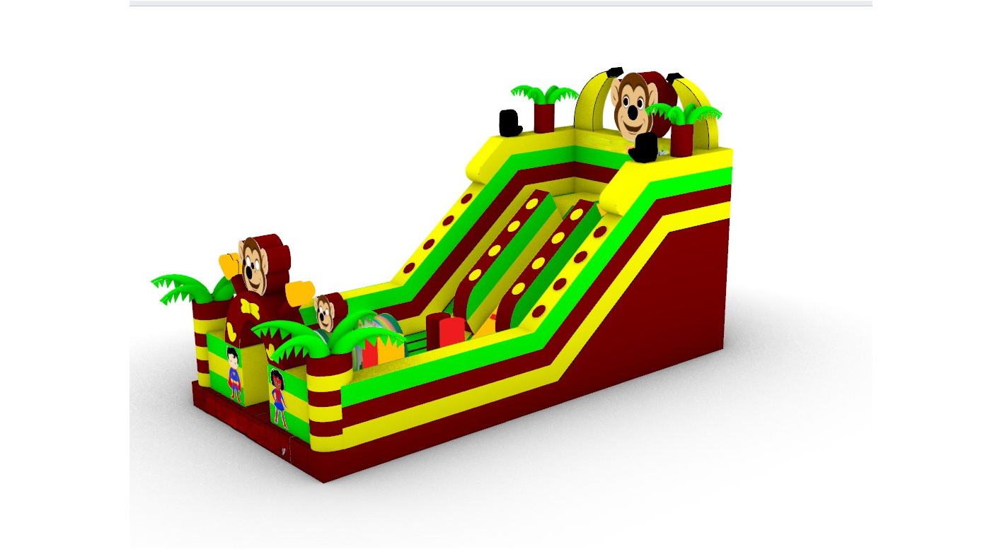 Monkey Themed Inflatable Slide Playhouse