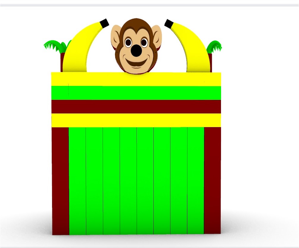 Monkey Themed Inflatable Slide Playhouse