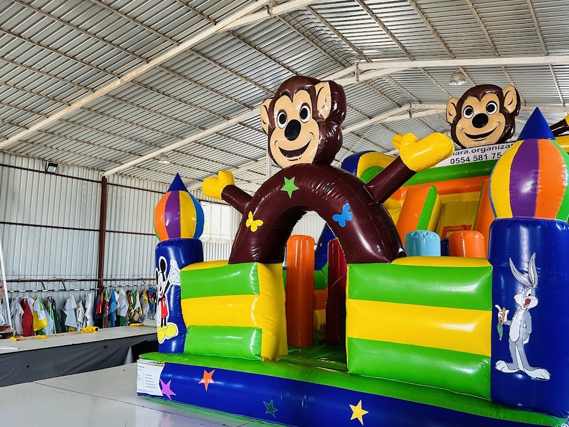 Monkey Themed Inflatable Slide Playhouse