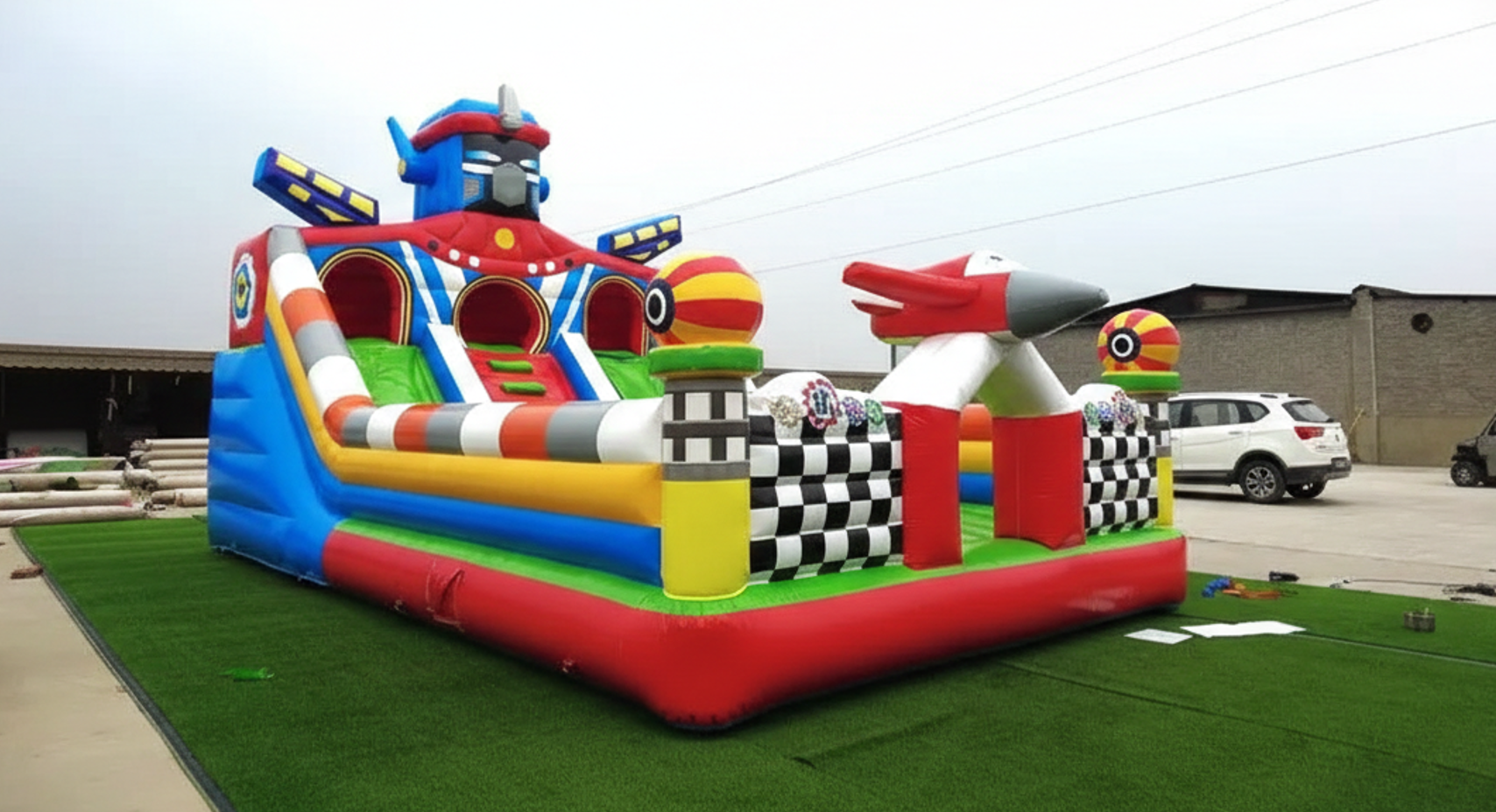Robot Temalı Şişme Oyun Parkı 8x5 | Şişme Oyun Parkı Orta | Şişme Park Ürünleri | Balapark