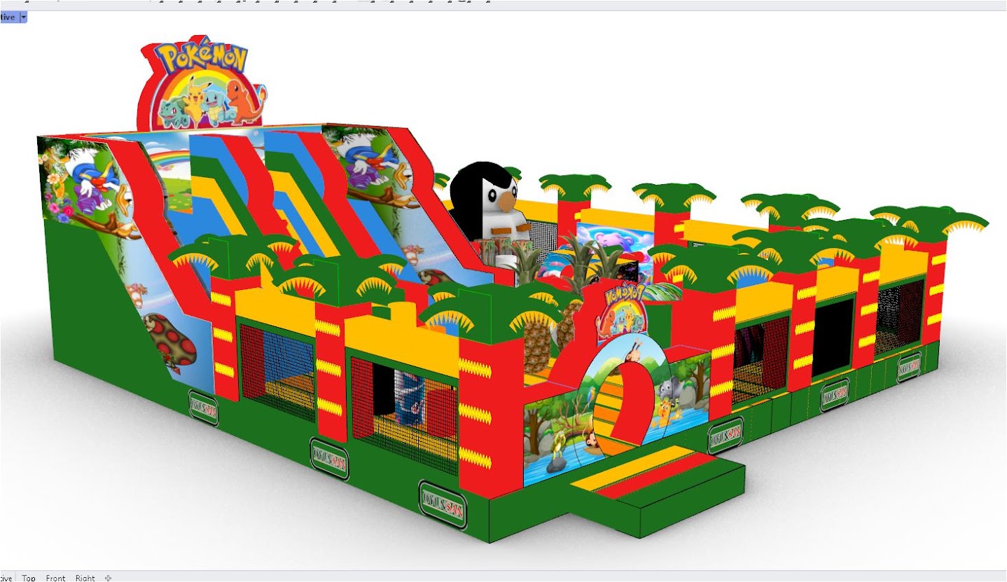 Riesiger aufblasbarer Spielpark im Tropen-Palmen-Design