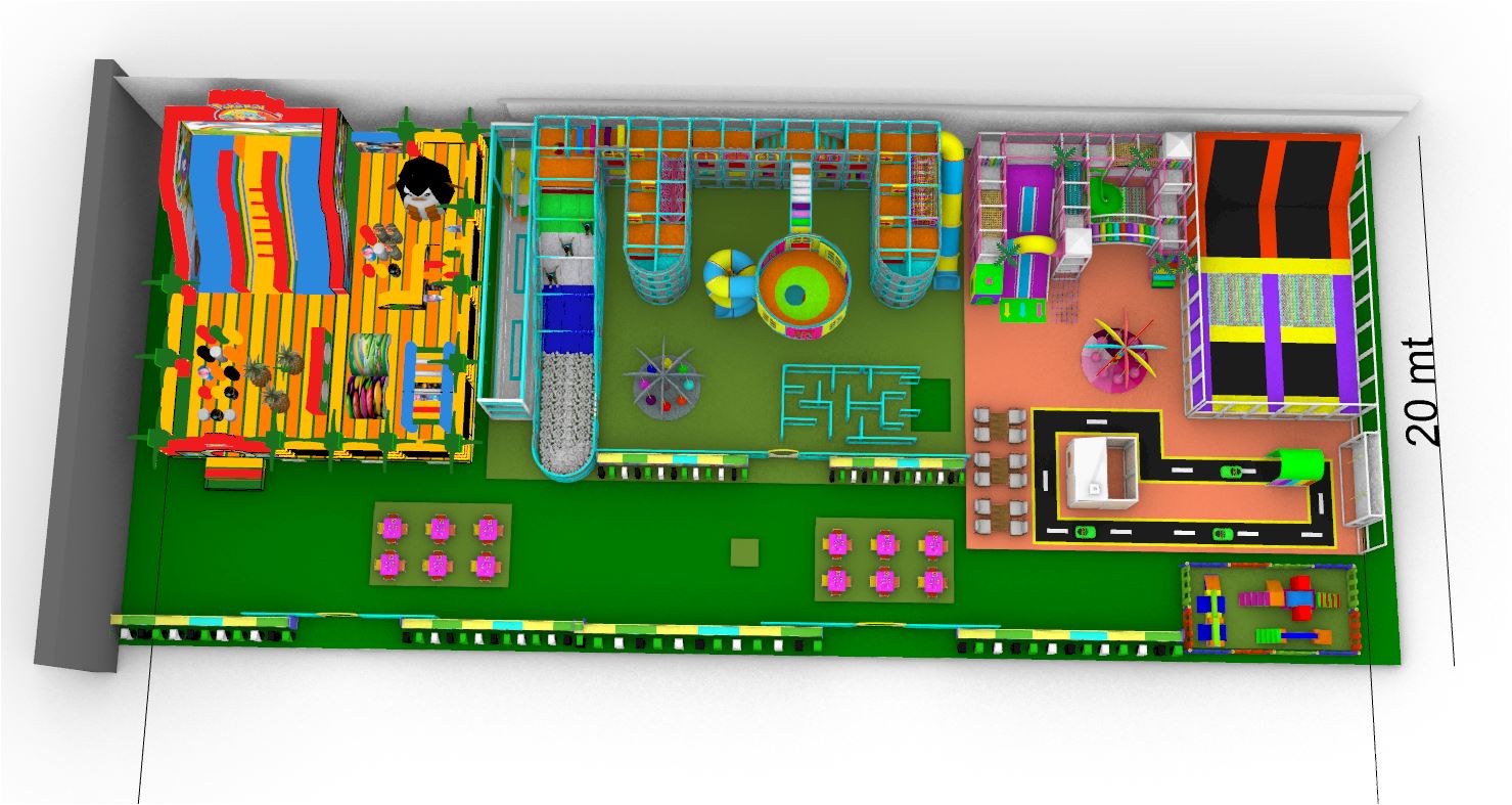 Riesiger aufblasbarer Spielpark im Tropen-Palmen-Design