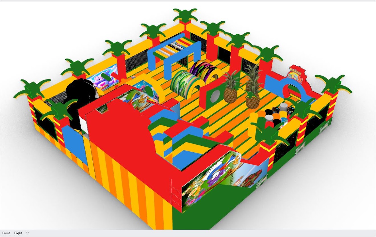 Riesiger aufblasbarer Spielpark im Tropen-Palmen-Design