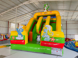 Şişme Şirinler Temalı Kaydırak 7.5x4.5x6