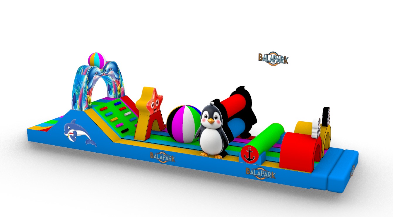 Inflatable Pool Obstacle Course Penguin