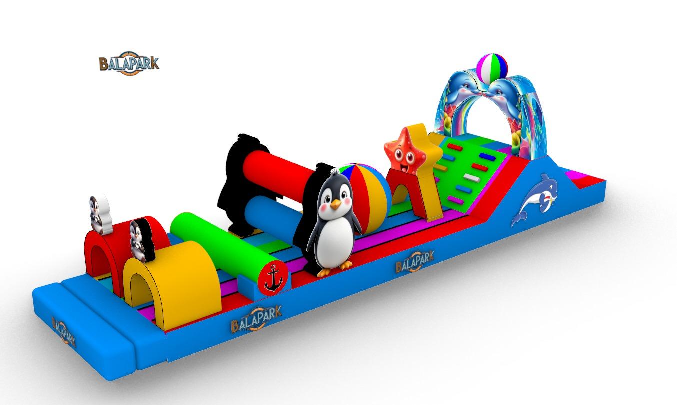 Inflatable Pool Obstacle Course Penguin