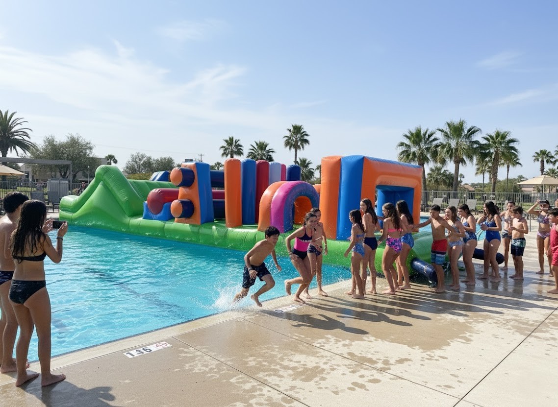 Inflatable Petlatton Pool Obstacle Game 12x3