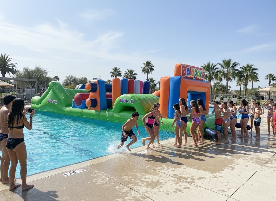 Inflatable Petlatton Pool Obstacle Game 12x3