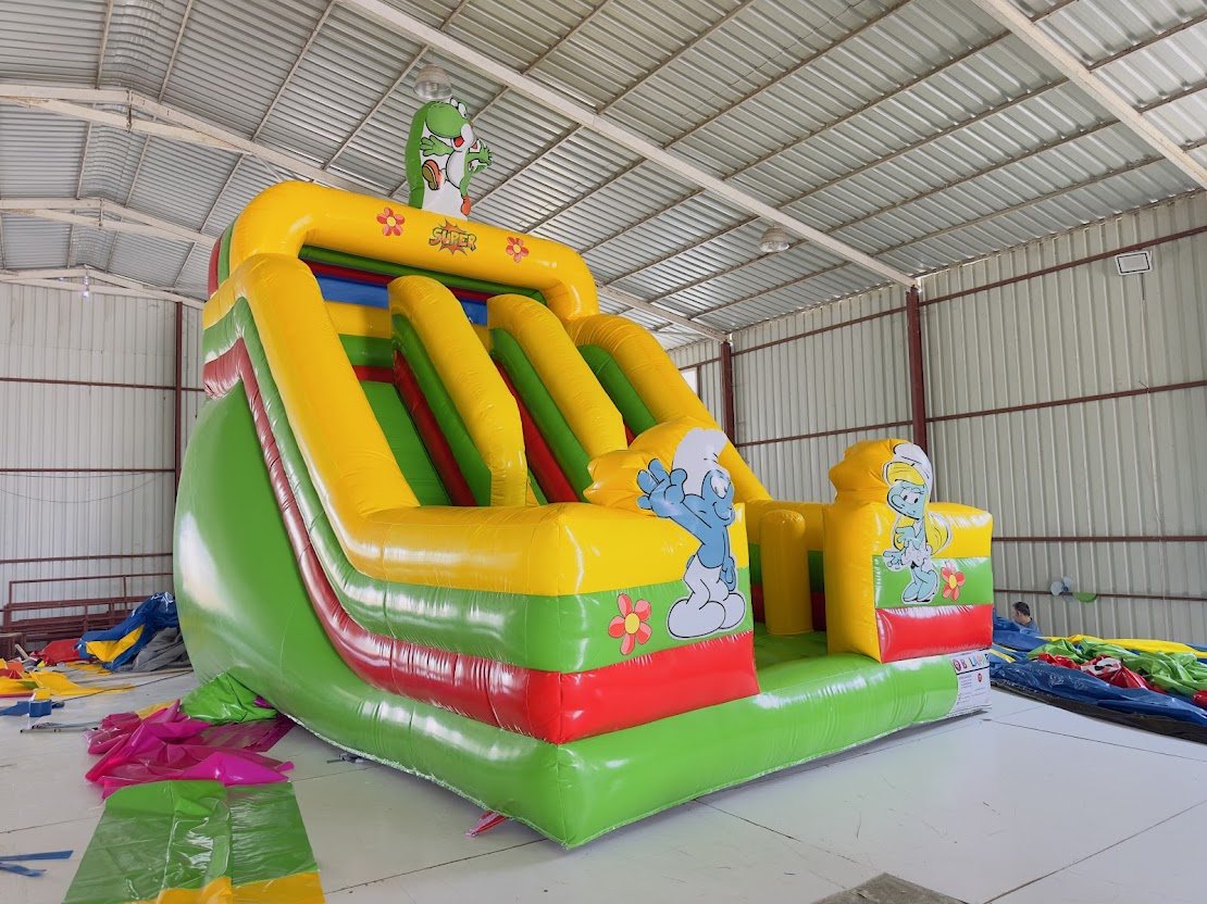 Şişme Şirinler Temalı Kaydırak 7.5x4.5x6 | Şişme Oyun Parkı Orta | Şişme Park Ürünleri | Balapark