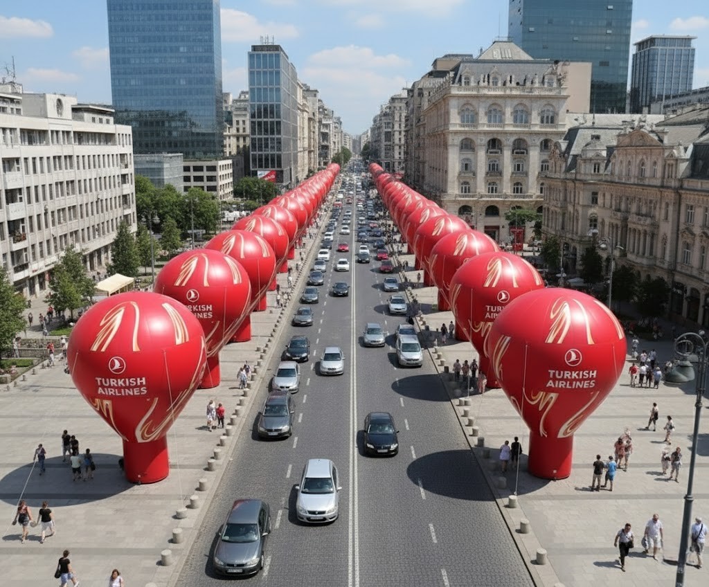 Turkish Airlines Reklam Balonu 8 Metre | Yer Balonları | Şişme Park Ürünleri | Balapark
