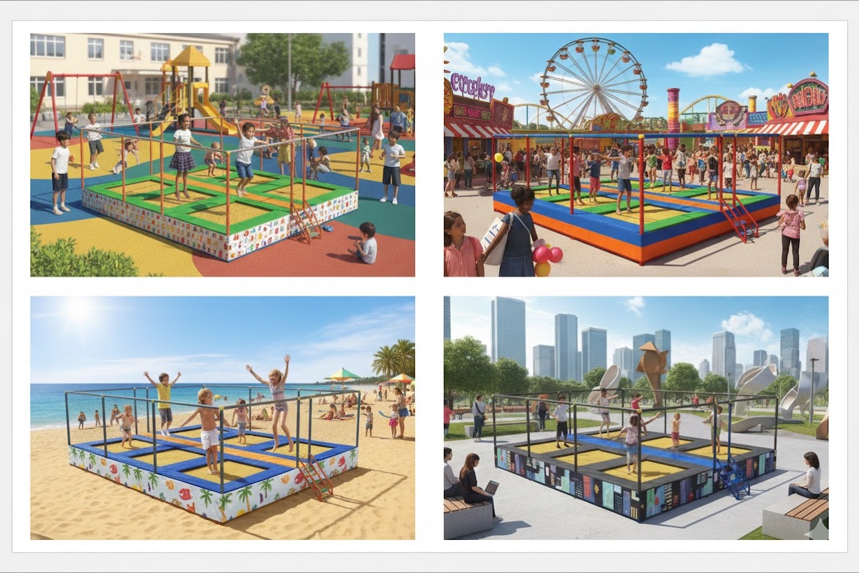 6-Unit Junior Trampoline