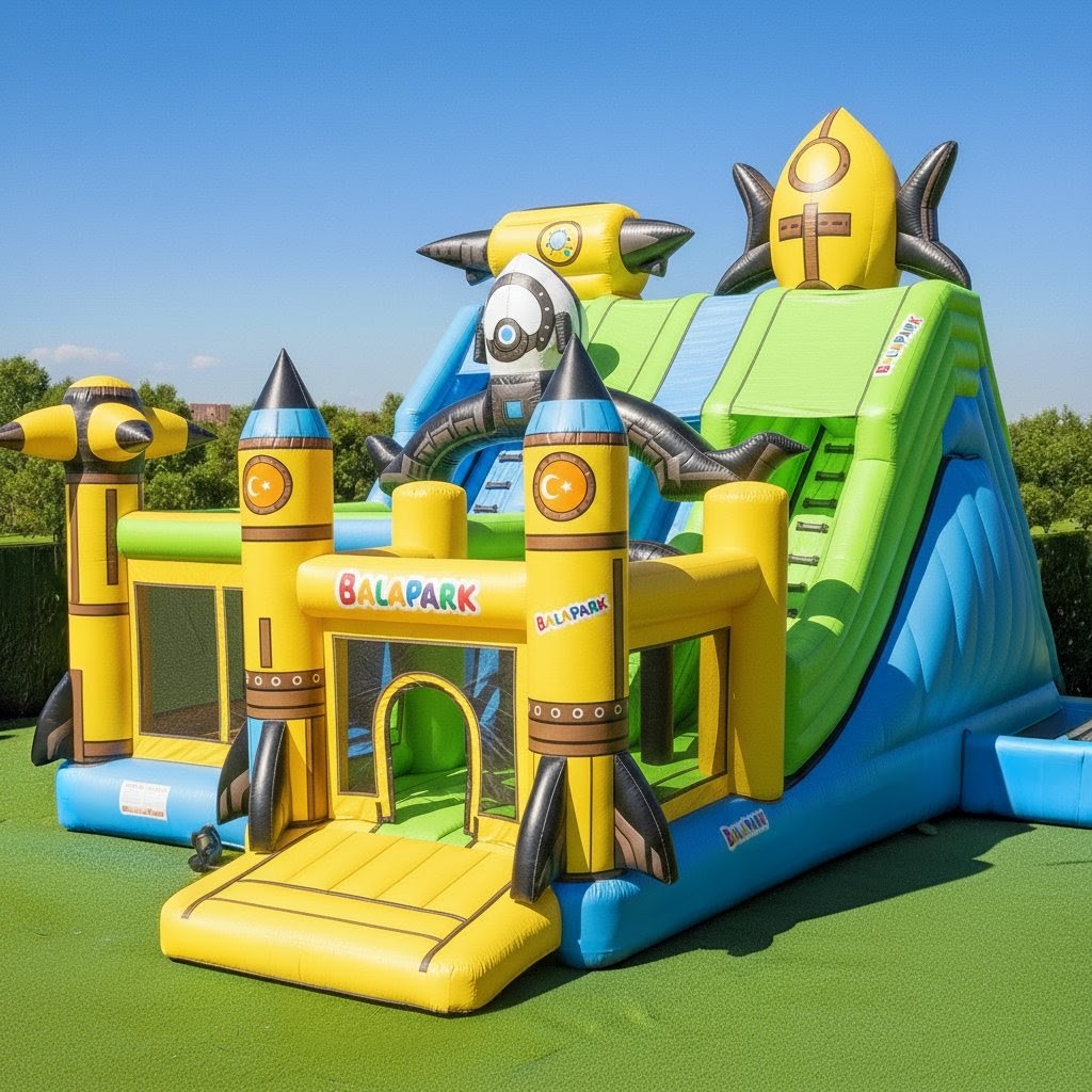 Şişme Kırmızı Roket Oyun Parkı