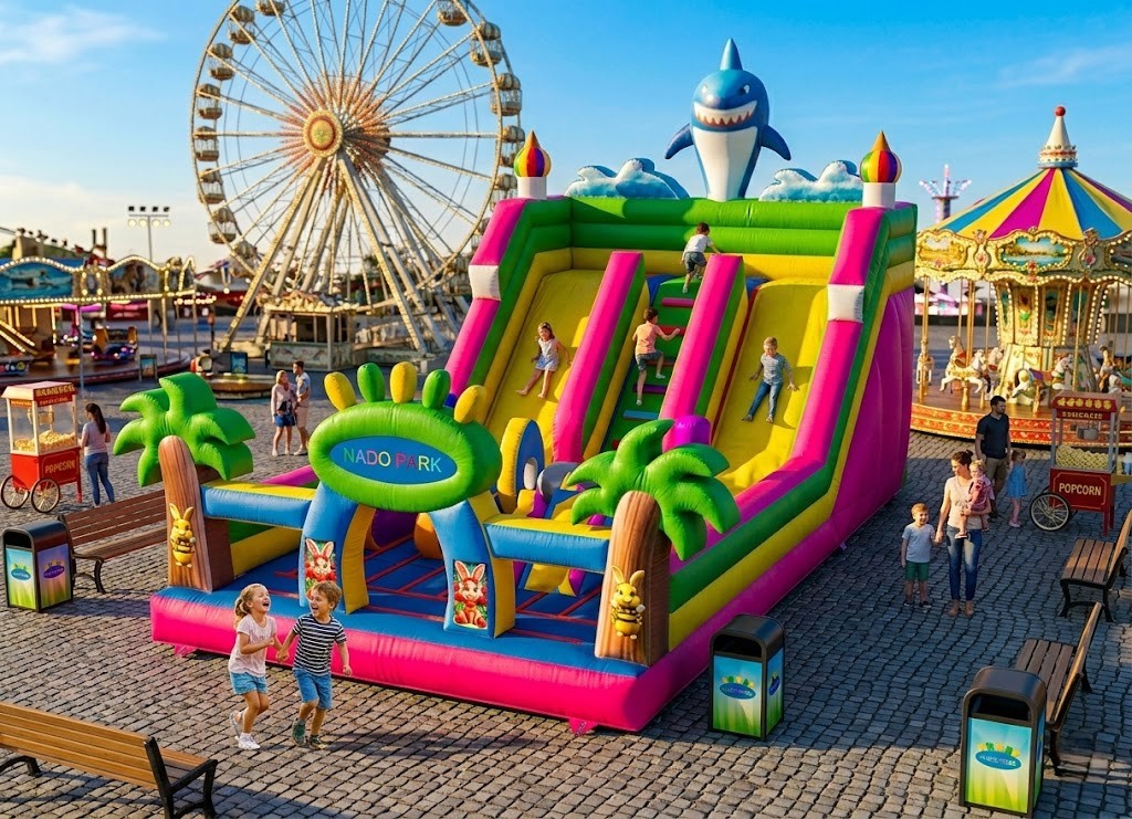 Dev Şişme  Oyun Parkı Kaydıraklı | Şişme Oyun Parkı Orta | Şişme Park Ürünleri | Balapark