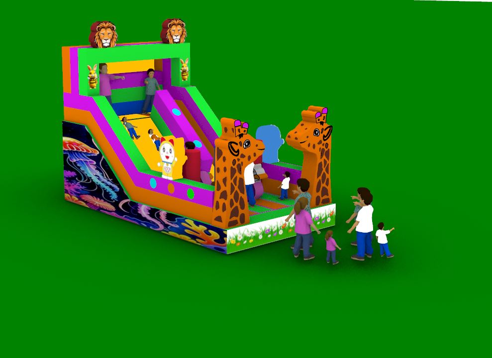 Şişme Mini Zurafa Oyun Parkı 6x2,3x4