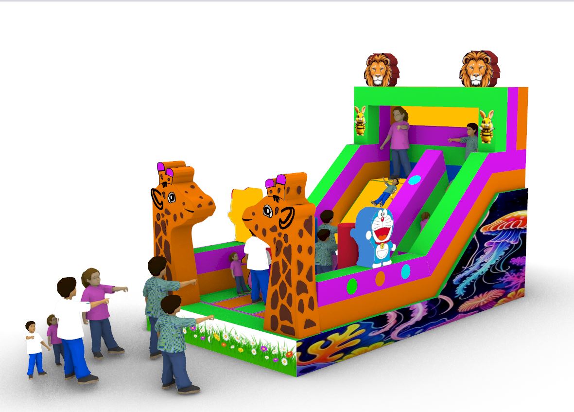 Şişme Mini Zurafa Oyun Parkı 6x2,3x4